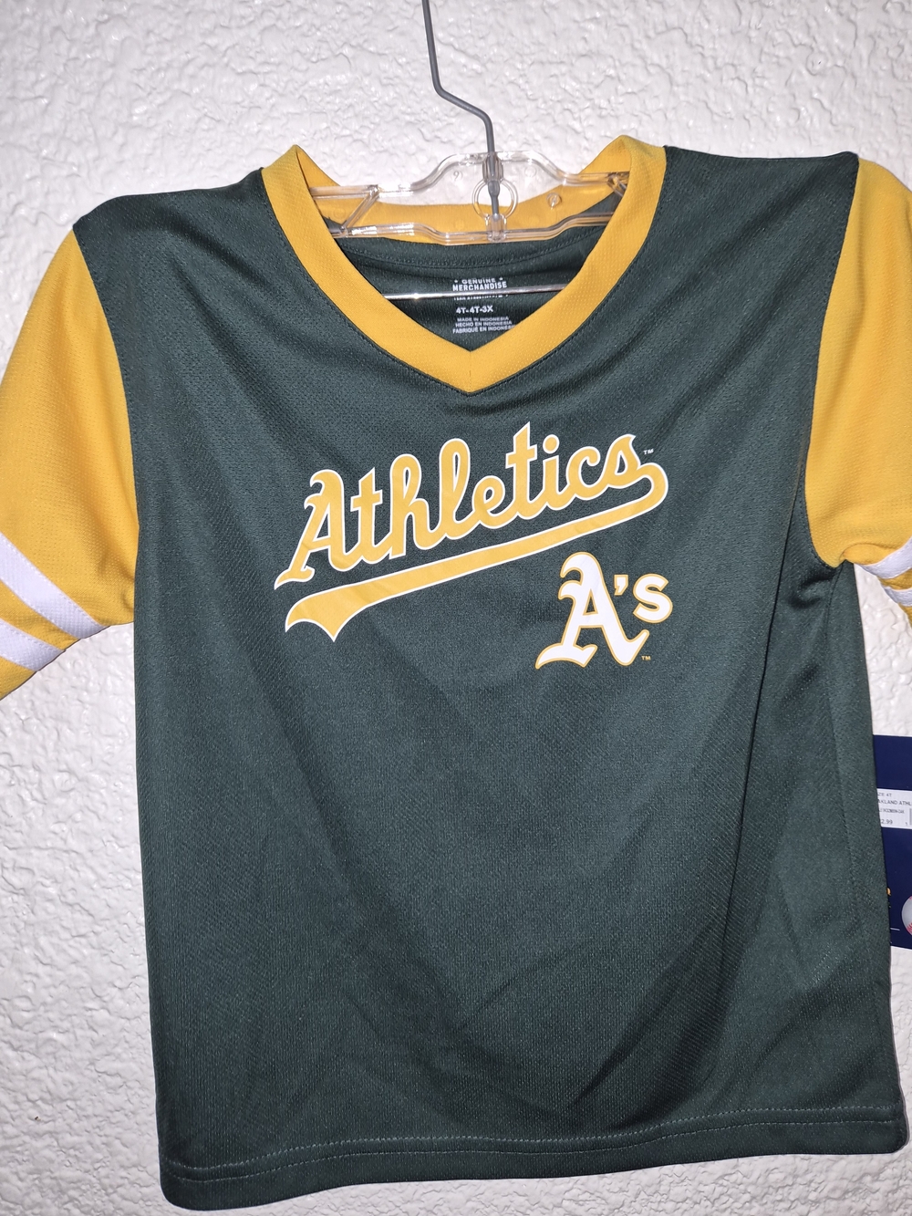 Genuine Merchandise Green and Yellow Athletics Jersey